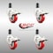 Service Caster 3 Inch 316SS Red Poly Swivel 1-1/4 Inch Expanding Stem Caster Set Lock Brake SCC-SS316TTLEX20S314-PPUB-RED-114-4 - alternate 4